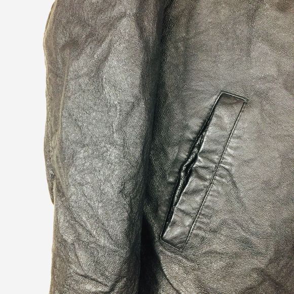 BURK's BAY Men's HARLEY DAVIDSON Logo Collar Pockets Leather Jacket L Large - Picture 5 of 12